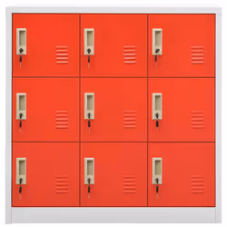 vidaXL Locker Cabinet Light Grey and Red Steel Office School Storage Cabinet