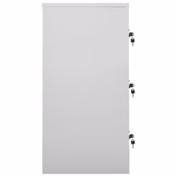 vidaXL Locker Cabinet Light Grey and Red Steel Office School Storage Cabinet