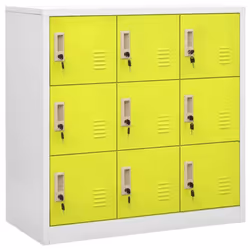 vidaXL Locker Cabinet Light Grey and Green Steel Office School Storage Cabinet