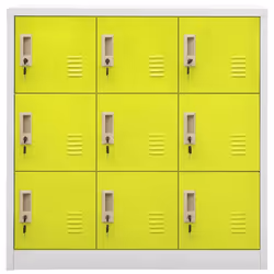 vidaXL Locker Cabinet Light Grey and Green Steel Office School Storage Cabinet