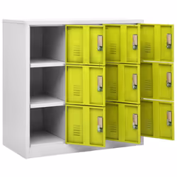 vidaXL Locker Cabinet Light Grey and Green Steel Office School Storage Cabinet - Additional view 5