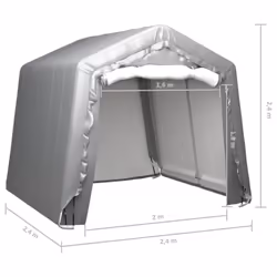 vidaXL Storage Tent 240x240 cm Steel Grey Outdoor Canopy Pavilion Shed Carport