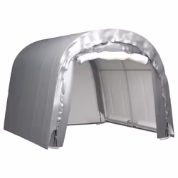 vidaXL Storage Tent Steel Grey Outdoor Structure Canopy Pavilion Shed Carport