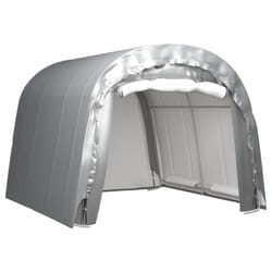 vidaXL Storage Tent Steel Grey Outdoor Structure Canopy Pavilion Shed Carport