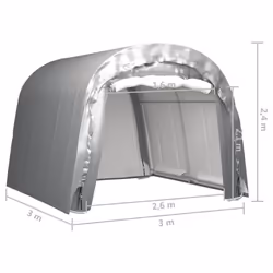 vidaXL Storage Tent Steel Grey Outdoor Structure Canopy Pavilion Shed Carport
