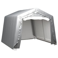 vidaXL Storage Tent Steel Grey Outdoor Structure Canopy Pavilion Shed Carport