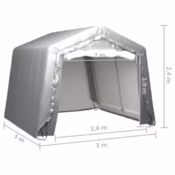 vidaXL Storage Tent Steel Grey Outdoor Structure Canopy Pavilion Shed Carport