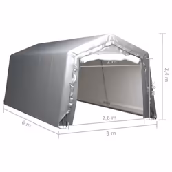 vidaXL Storage Tent 300x600 cm Steel Grey Outdoor Accessories Pavilion Canopy - Additional view 4