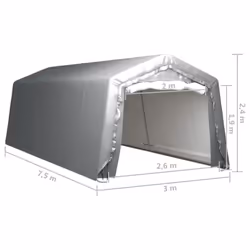 vidaXL Storage Tent 300x750 cm Steel Grey Outdoor Accessories Pavilion Canopy
