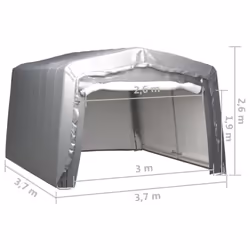 vidaXL Storage Tent 370x370 cm Steel Grey Outdoor Accessories Pavilion Canopy - Additional view 4