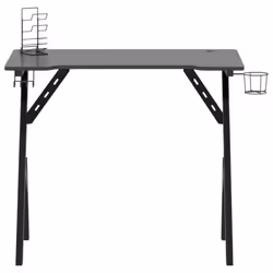 vidaXL Gaming Desk with Y Shape Legs Black Home Office Computer Desk PC Table
