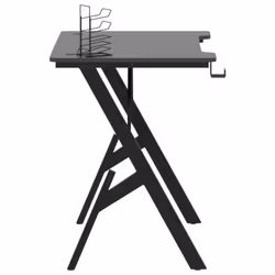 vidaXL Gaming Desk with Y Shape Legs Black Home Office Computer Desk PC Table