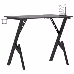 vidaXL Gaming Desk with Y Shape Legs Black Home Office Computer Desk PC Table - Additional view 4