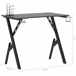 vidaXL Gaming Desk with Y Shape Legs Black Home Office Computer Desk PC Table - Additional view 8