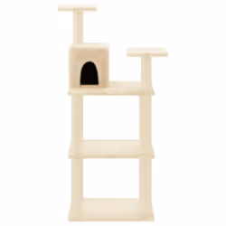 vidaXL Cat Tree with Sisal Scratching Posts Cream Cat Furniture Play Tower
