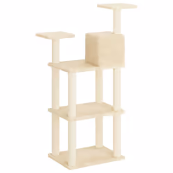 vidaXL Cat Tree with Sisal Scratching Posts Cream Cat Furniture Play Tower - Additional view 5