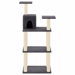 vidaXL Cat Tree with Sisal Scratching Posts Dark Grey Cat Condo Play Tower