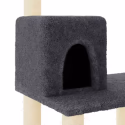 vidaXL Cat Tree with Sisal Scratching Posts Dark Grey Cat Condo Play Tower - Additional view 6
