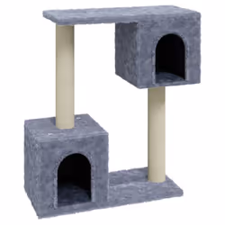 vidaXL Cat Tree with Sisal Scratching Posts Light Grey Cat Playhouse Condo