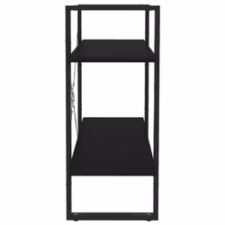 vidaXL 2-Tier Book Cabinet Black Engineered Wood Home Storage Rack Bookcase - Additional view 5