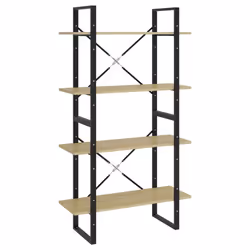 vidaXL 4-Tier Book Cabinet Sonoma Oak Engineered Wood Home Storage Bookcase