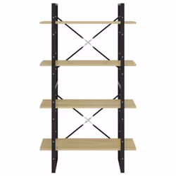 vidaXL 4-Tier Book Cabinet Sonoma Oak Engineered Wood Home Storage Bookcase - Additional view 5
