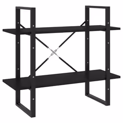 VidaXL 806466, Black, Metal, Wood, Pinewood, 800 mm, 300 mm