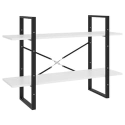 vidaXL 2-Tier Book Cabinet White Engineered Wood Home Bookcase Storage Rack