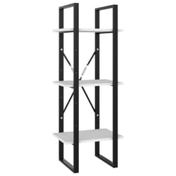 vidaXL 3-Tier Book Cabinet White Engineered Wood Home Storage Rack Bookcase