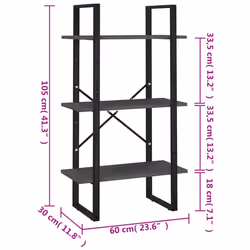 vidaXL Storage Shelf Grey Engineered Wood Household Home Warehouse Shelf Rack - Additional view 4