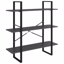 vidaXL Book Cabinet Grey Engineered Wood Organiser Bookcase Standing Shelf