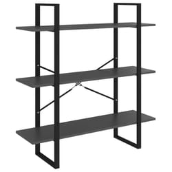 vidaXL Book Cabinet Grey Engineered Wood Organiser Bookcase Standing Shelf
