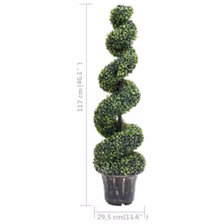 vidaXL Artificial Boxwood Spiral Plant with Pot Artificial Flower Multi Sizes - 29.5 x 117 cm - Additional view 4