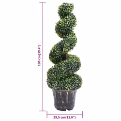 vidaXL Artificial Boxwood Spiral Plant with Pot Artificial Flower Multi Sizes - 29.5 x 100 cm - Additional view 4