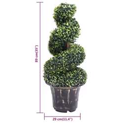 vidaXL Artificial Boxwood Spiral Plant with Pot Artificial Flower Multi Sizes - 29 x 89 cm - Additional view 4