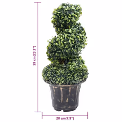 vidaXL Artificial Boxwood Spiral Plant with Pot Artificial Flower Multi Sizes - 20 x 59 cm - Additional view 4