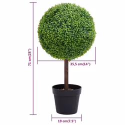 vidaXL Artificial Boxwood Plant with Pot Decor Artificial Flower Multi Sizes - 19 x 71 cm - Additional view 4