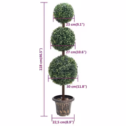 vidaXL Artificial Boxwood Plant with Pot Decor Artificial Flower Multi Sizes - 22.5 x 118 cm - Additional view 4