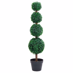 vidaXL Artificial Boxwood Plant with Pot Decor Artificial Flower Multi Sizes - 17.5 x 90 cm
