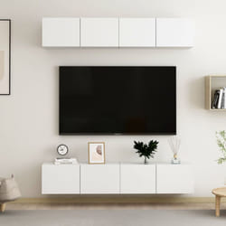 vidaXL 4x TV Cabinets White Engineered Wood Furniture TV Stand Cabinet Unit