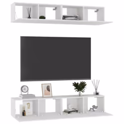 vidaXL 4x TV Cabinets White Engineered Wood Furniture TV Stand Cabinet Unit