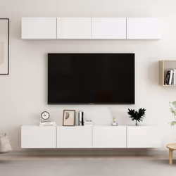 vidaXL 4x TV Cabinets White Engineered Wood Furniture TV Stand Cabinet Unit
