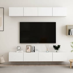 vidaXL 4x TV Cabinets White Engineered Wood Furniture TV Stand Cabinet Unit