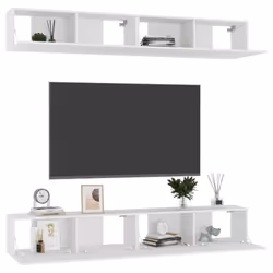 vidaXL 4x TV Cabinets White Engineered Wood Furniture TV Stand Cabinet Unit