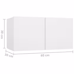 vidaXL TV Cabinet Set 4 Piece White Chipboard Home Furniture TV Stand Cabinet - Additional view 8