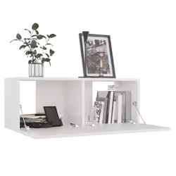 vidaXL TV Cabinet Set 4 Piece White Engineered Wood Furniture TV Stand Cabinet