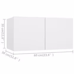 vidaXL TV Cabinet Set 3 Piece White Chipboard Lowboard Living Room Furniture - Additional view 5