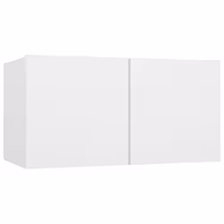 vidaXL TV Cabinet Set 8 Piece White Chipboard Home Furniture TV Stand Cabinet