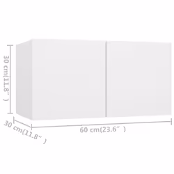 vidaXL TV Cabinet Set 4 Piece White Chipboard Hanging TV Cabinet Hifi Set - Additional view 5