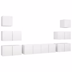 VidaXL 3078714, White, Wood, Wood, 600 mm, 8 pc(s)